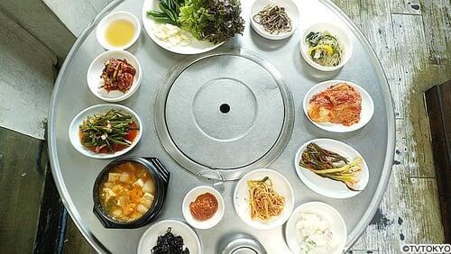 Bone-In Pork Ribs Galbi and a Cluster of Side Dishes of Seoul, South Korea