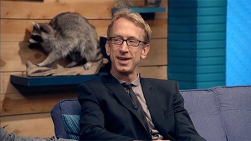 Andy Dick Wears a Black Suit Jacket & Skinny Tie