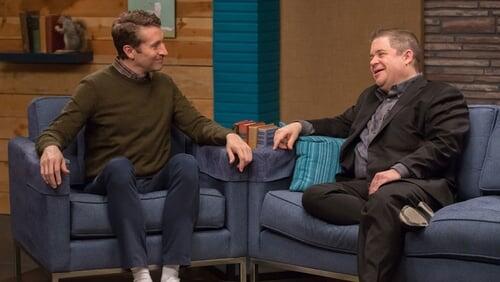 Patton Oswalt Wears a Black Blazer and Dress Shoes