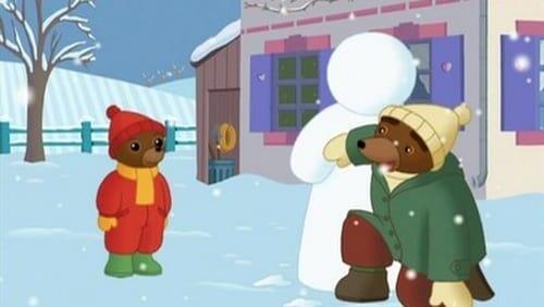 Little Brown Bear makes a snowman