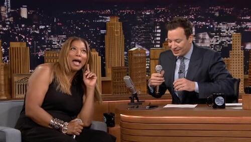 Queen Latifah, Sam Rockwell, a performance by the Broadway cast of 'Something Rotten!'