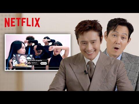 Lee Jung-jae and Lee Byung-hun React to Fan-Made Squid Game Content [Subtitled]