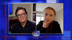 Stephen Colbert from home, with Greta Thunberg, Keegan-Michael Key