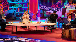 David Baddiel, Nicola Coughlan and Darren Harriott