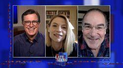 Stephen Colbert from home, with Bill Gates, Claire Danes and Mandy Patinkin