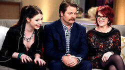 Megan Mullally, Nick Offerman, and Michelle Trachtenberg