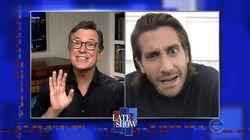 Stephen Colbert from home, with Jake Gyllenhaal, M. Ward