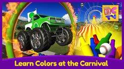 Learn Colors for Kids with Monster Trucks and a Fun Carnival Game