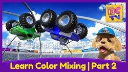 Learn Color Mixing with Monster Trucks Part 2